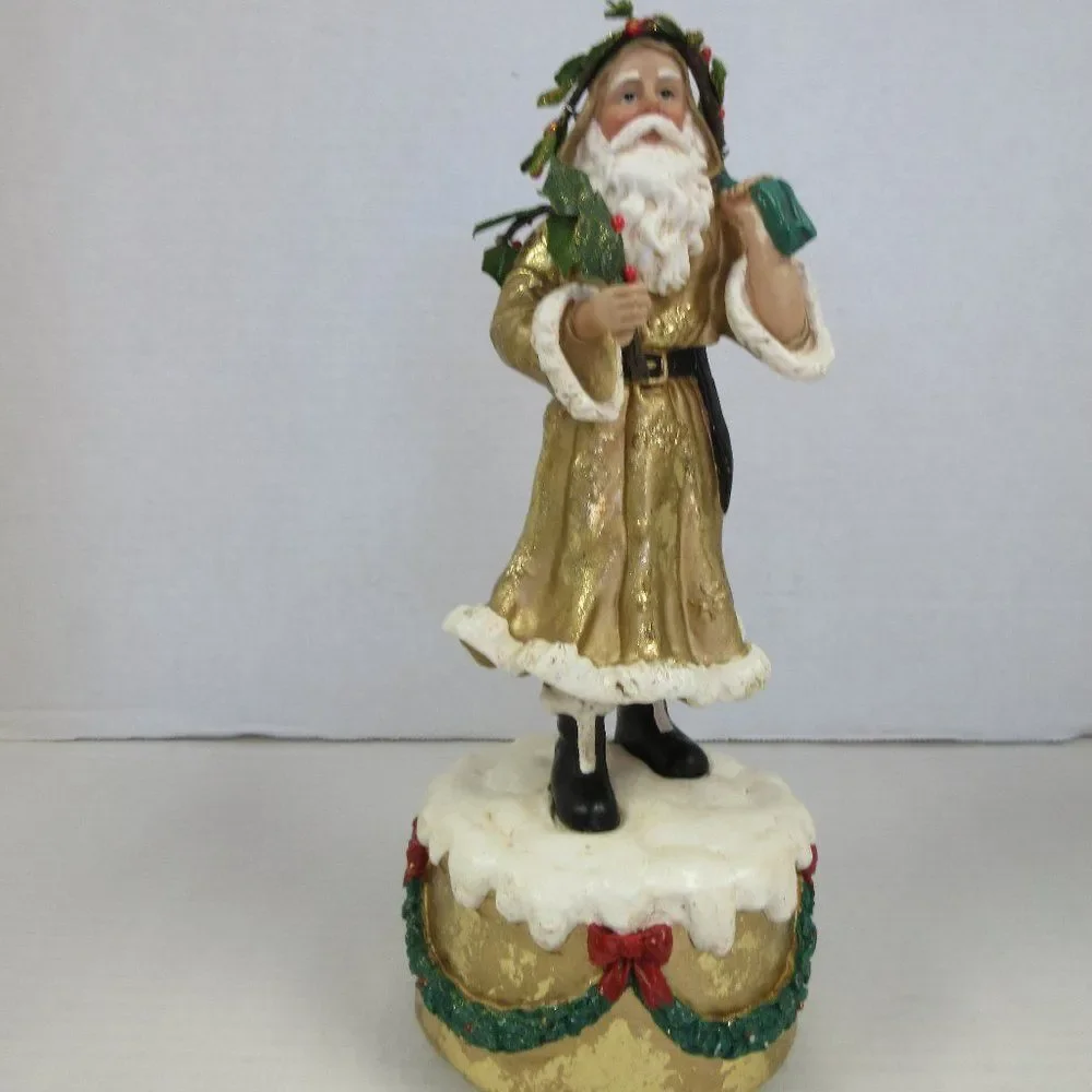 DEPT 56 Old World Santa Gold Music Box Oh Christmas Tree Father Frost St‎ Nick